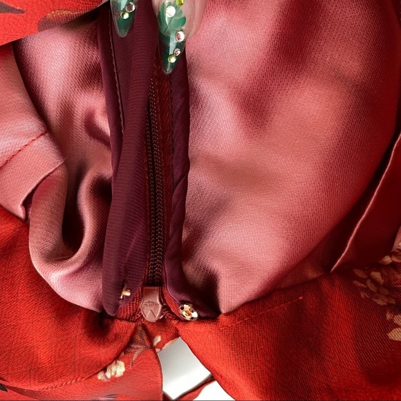 JOHANNA ORTIZ El Dia Que Me Quieras Dress Renaissance Victorian Red Ruffle satin - Picture 13 of 17